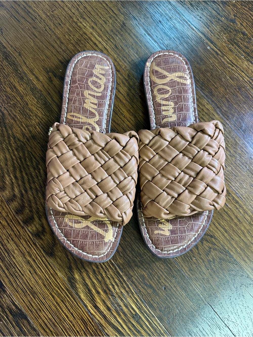 Sam Edelman Woven Slide Sandals in Brown